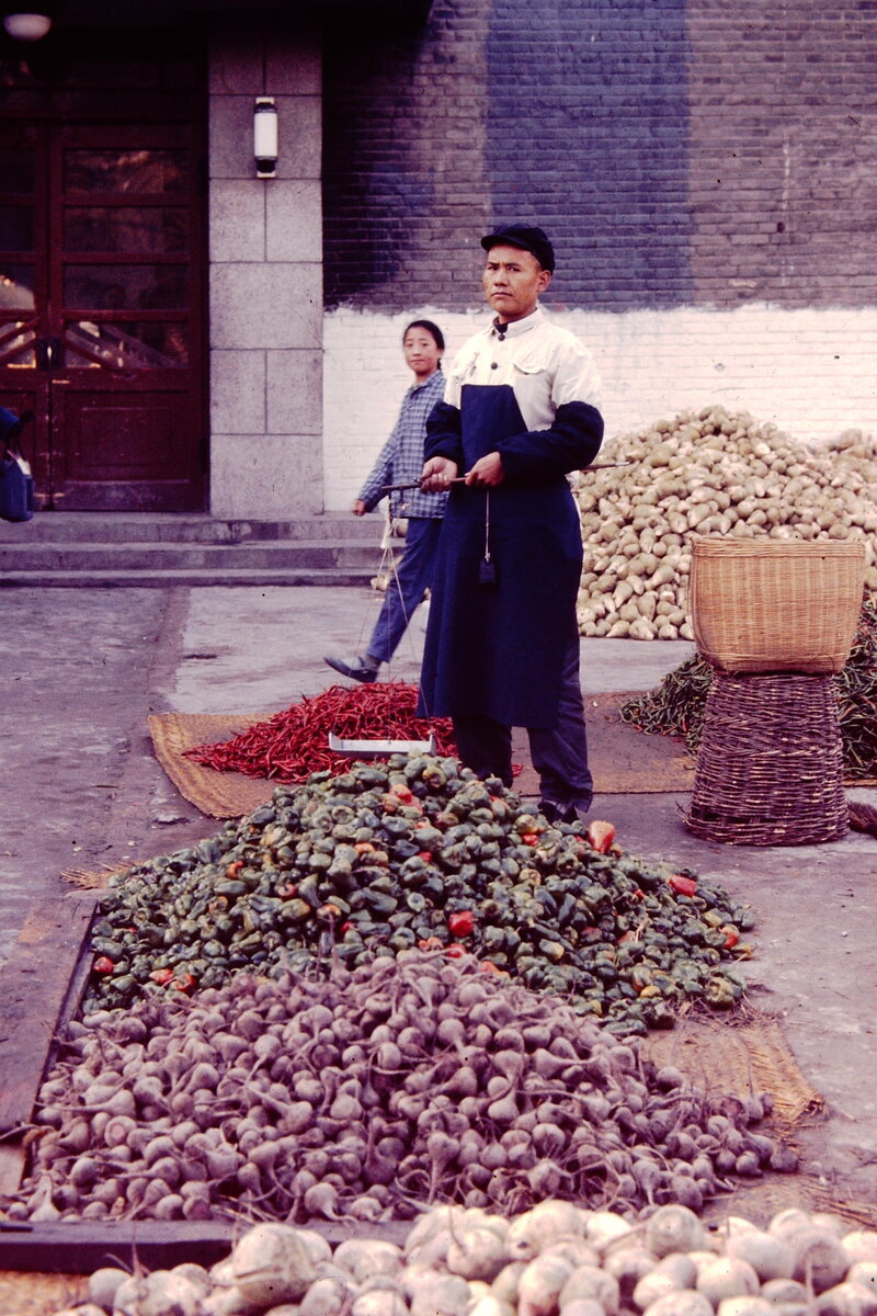 Plentiful vegetables at the Peking market in 1972.