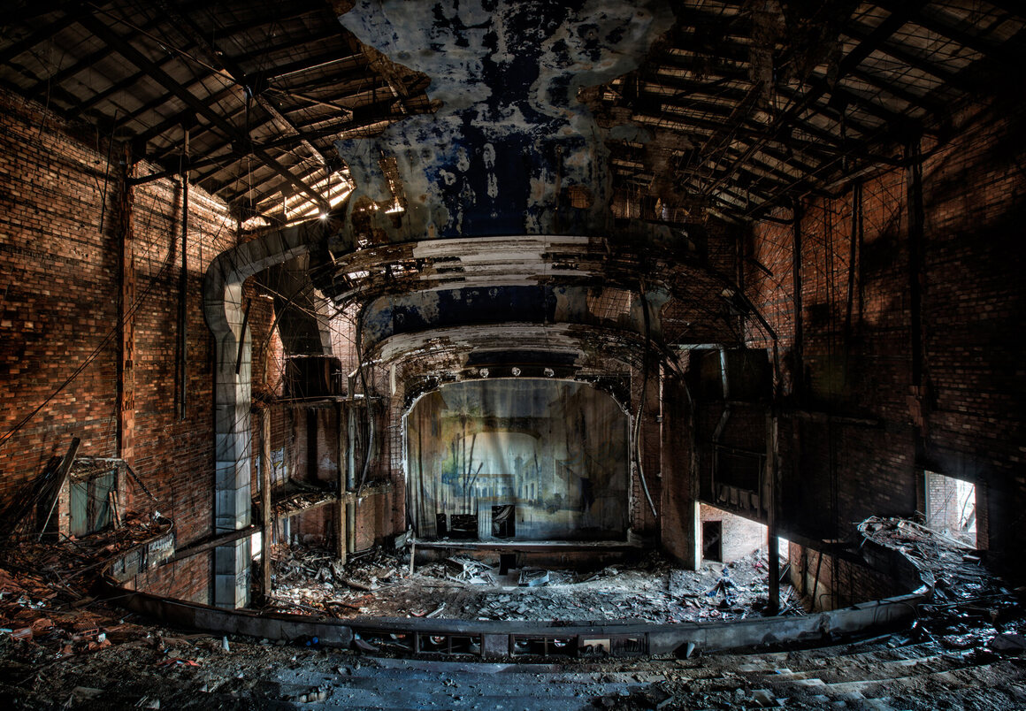 The ruined interior of the Palace Theater in Gary, Indiana.