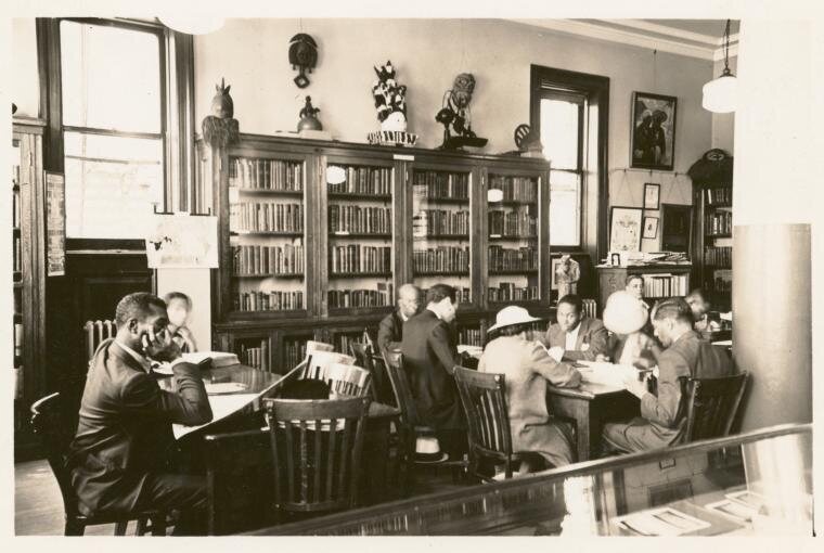 Readers in the Schomburg Room at the 135th Street Branch of the NYPL.