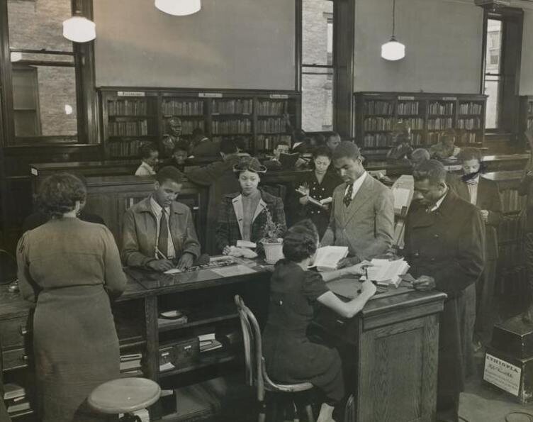 Patrons at the 135th Street Branch.