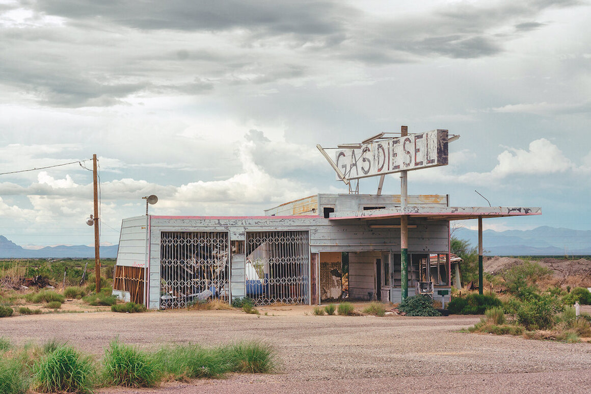 An abandoned gas station in the Sonoran desert. 