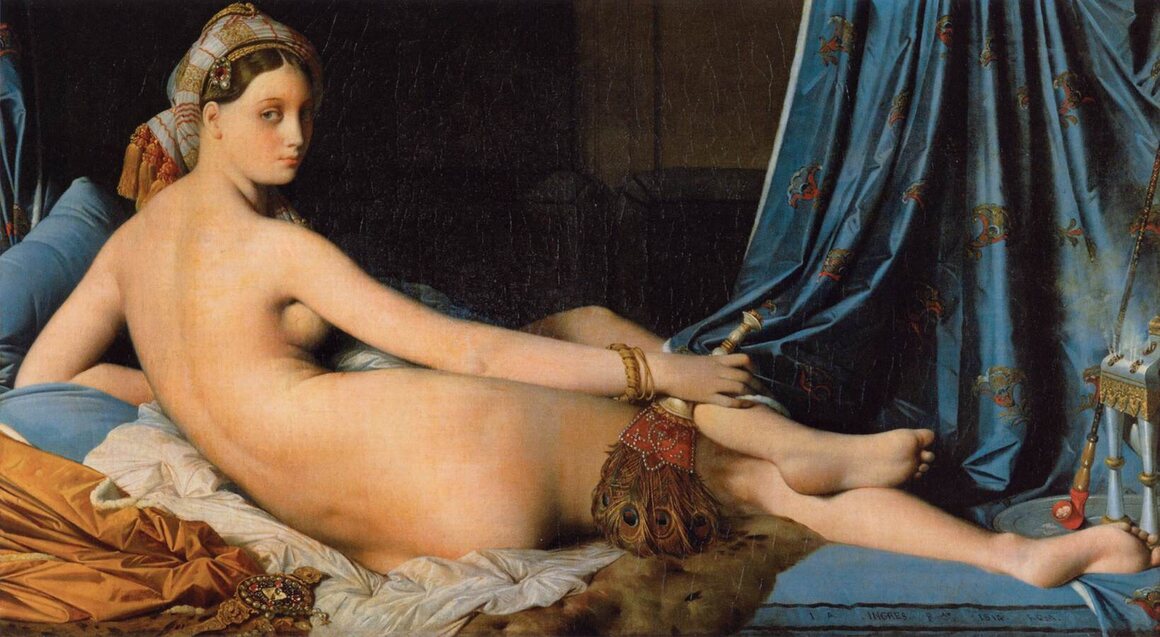 <em>La Grande Odalisque</em>, an 1814 painting by French artist Jean Auguste Dominique Ingres.