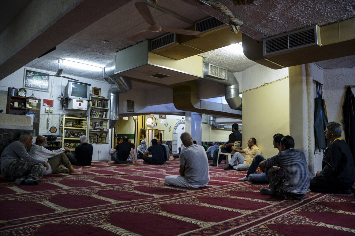 An Egyptian mosque located in an underground garage in Neos Kosmos.
