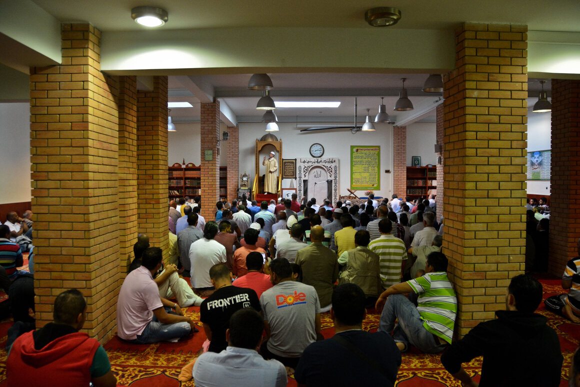 An Egyptian mosque in a two-story building in Moschato. The second floor is utilized for women and children.