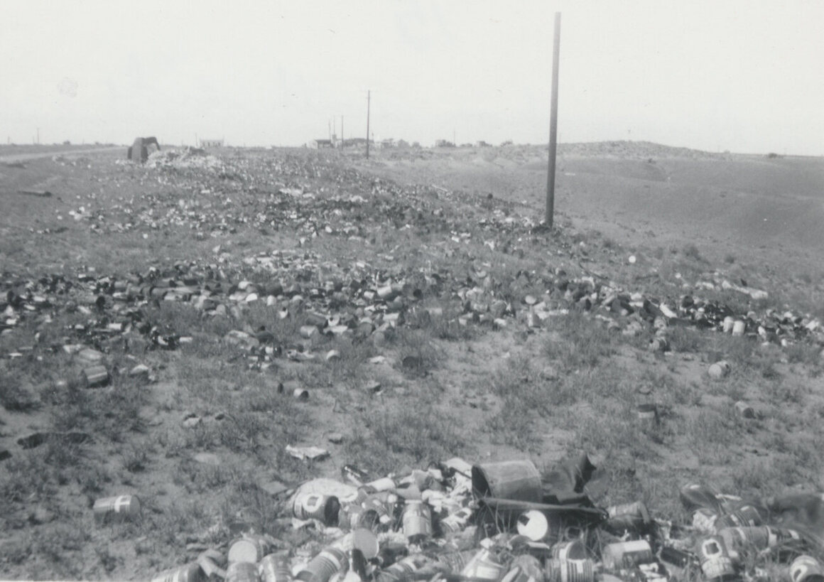 In 1955, the ditches flanking Route 66 accumulated lots of trash.