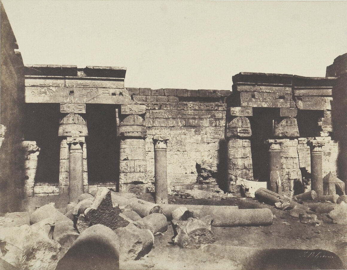 Greene photographed the temple of Ramesses III at Medinet            Habu, where he also excavated. 