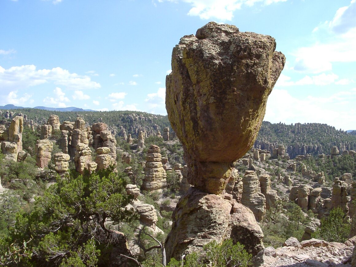 Balanced Rock, actually a hoodoo, in Chiricahua National Monument, Arizona. 
