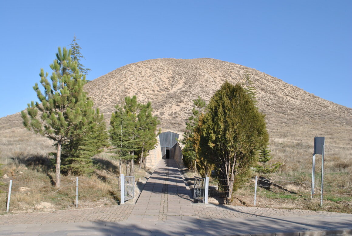 The "Midas Mound" tumulus in Turkey, where ancient timbers contain evidence of the eruption.