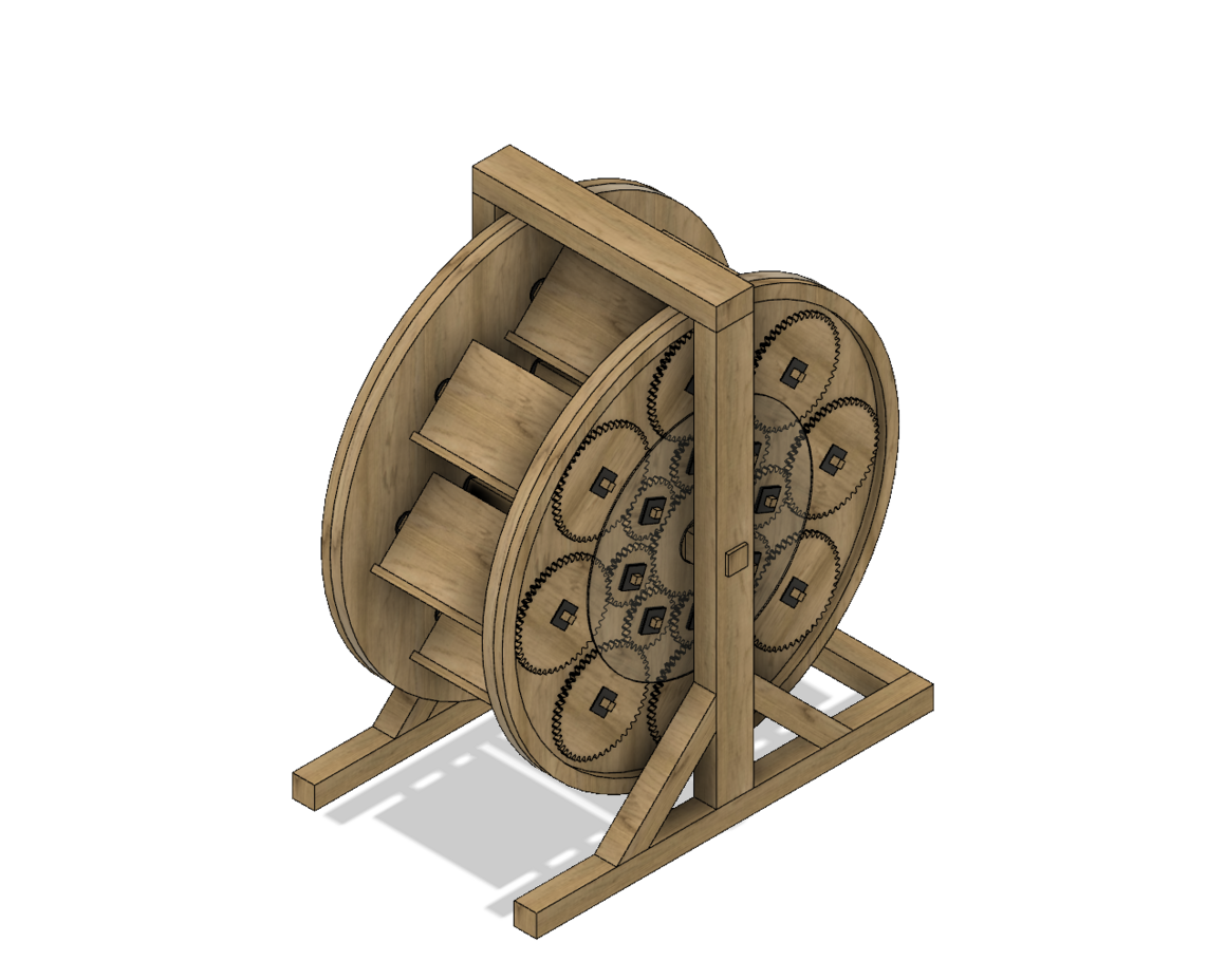 The RIT bookwheel was a thoroughly modern take on a Renaissance design. Before building it, the students designed a 3-D digital model.