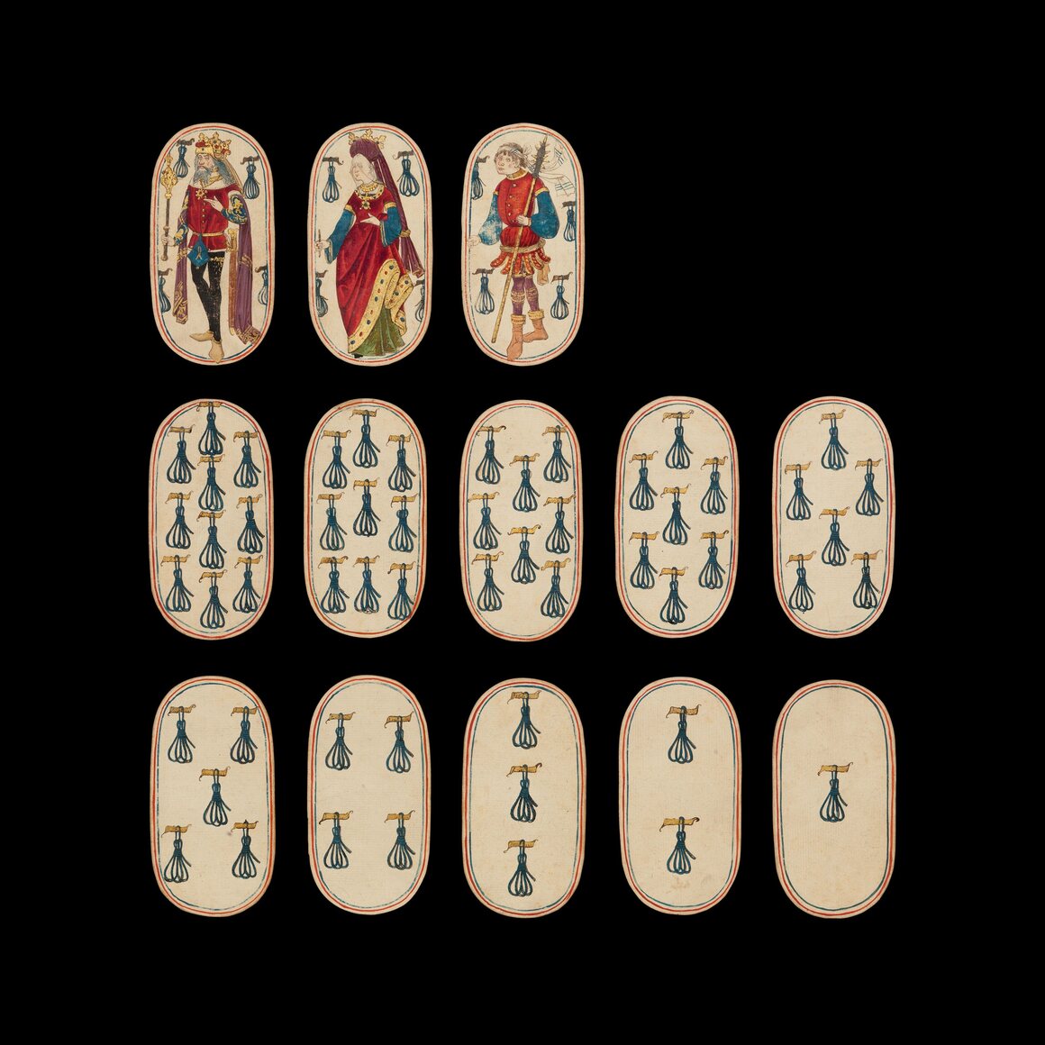 Cards from the Cloisters Deck, from the 15th century.