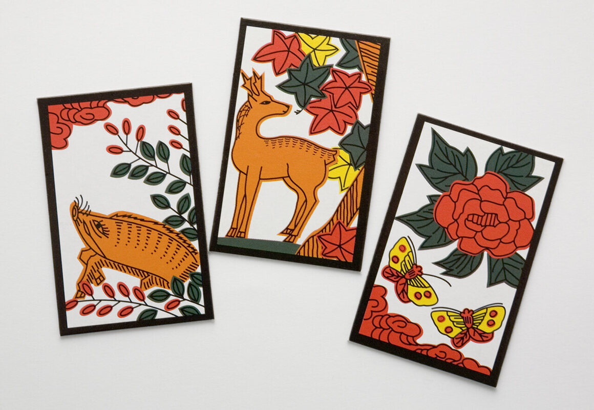 Hanafuda playing cards used in Japan.