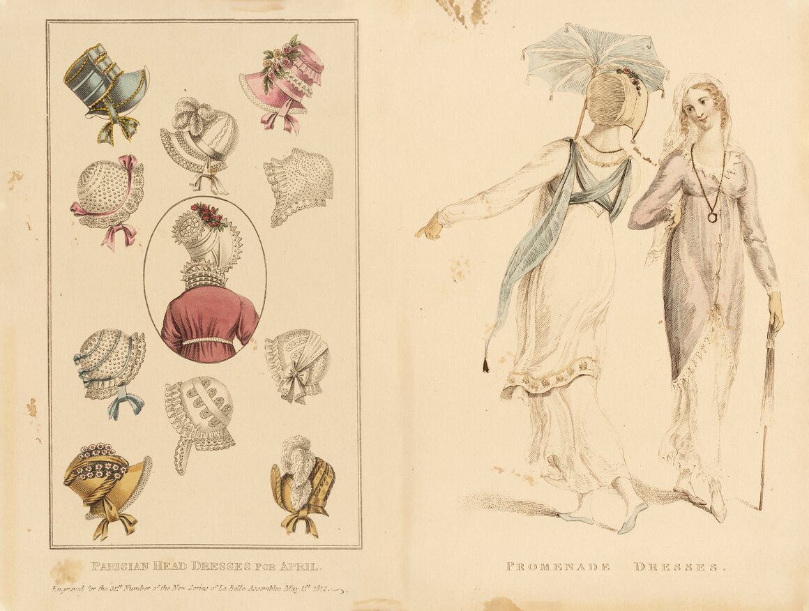 Lydia Bennet "wrote" a letter on the back of this fashion illustration. 