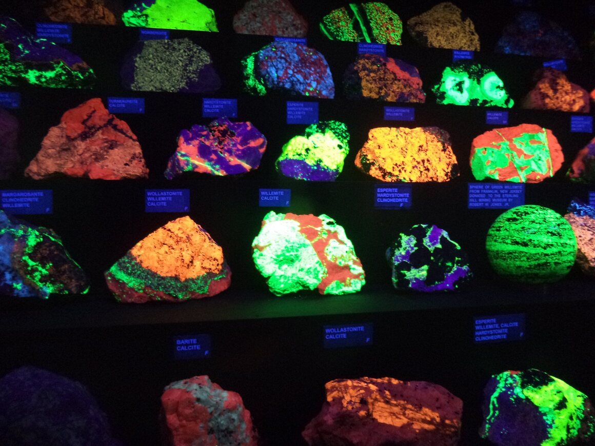 Rocks from New Jersey's Sterling Hill Mine, photographed here in 2014, are known for fluorescing. 