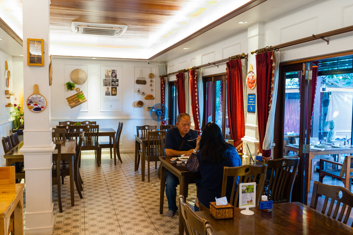 Inside Ban Lao Reung, whose decor is homey, despite the centrality of cannabis to the restaurant's cooking.
