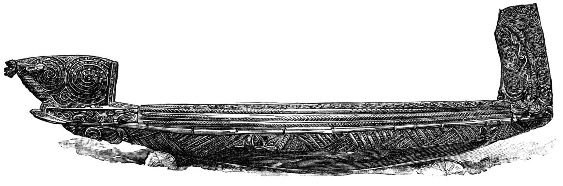 A Māori <em>waka</em>, or canoe, similar to the vessel Tamarereti might have used to explore southern waters.