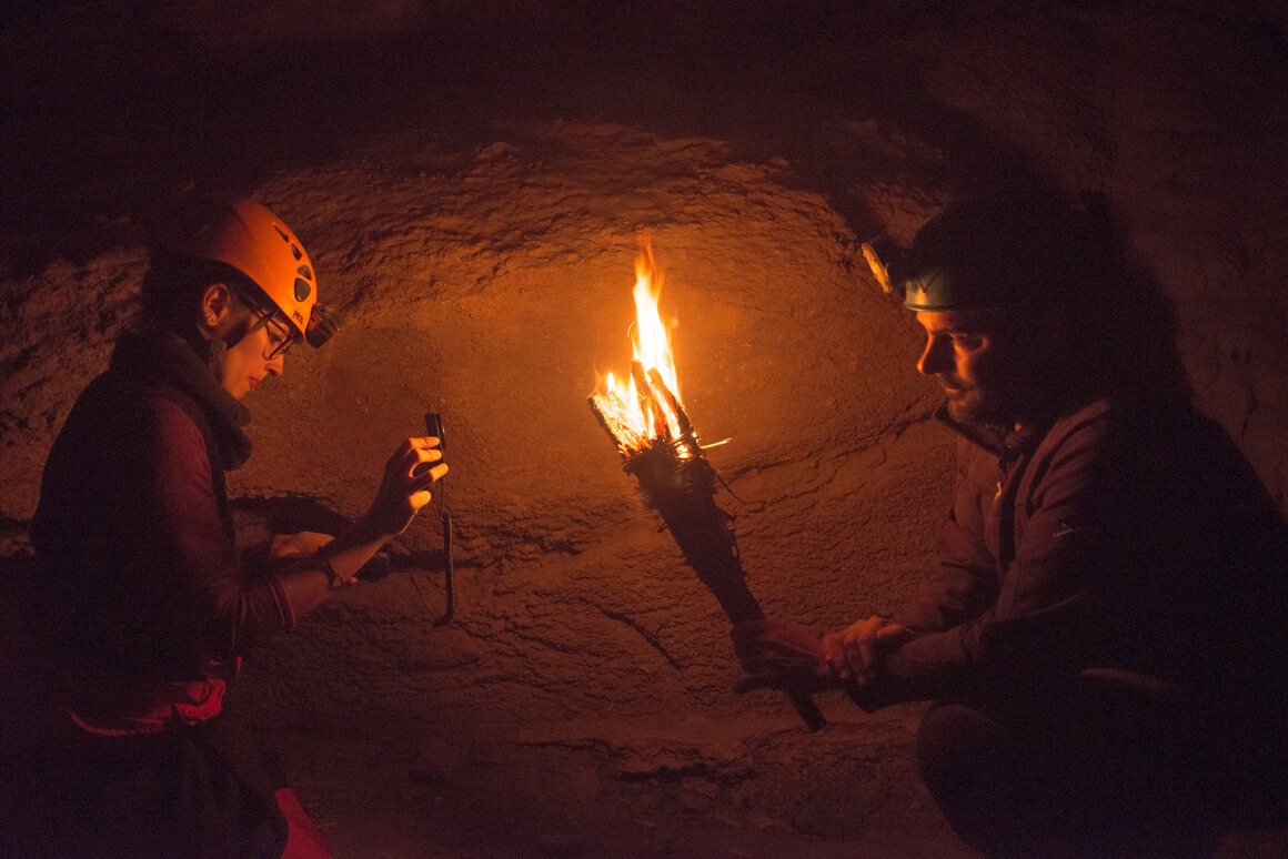 Researchers built torches and other light sources similar to what the Paleolithic artists would have used. The scientists then recorded their brightness, temperature, burn time, and other aspects.