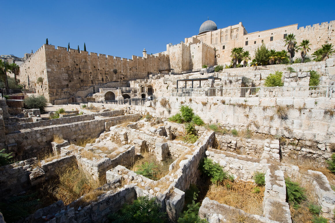The ruins south of the Temple Mount/Haram al-Sharif, known as the City of David.