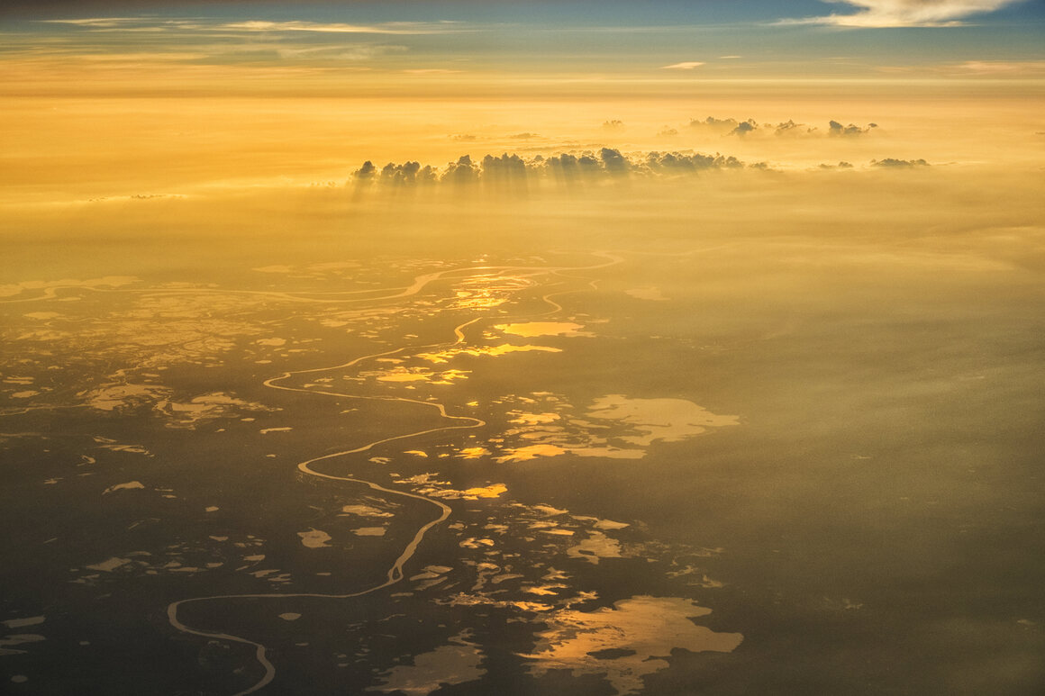 Colombia's Magdalena River, seen here at sunset, flows north for nearly 1,000 miles before emptying into the Caribbean Sea.