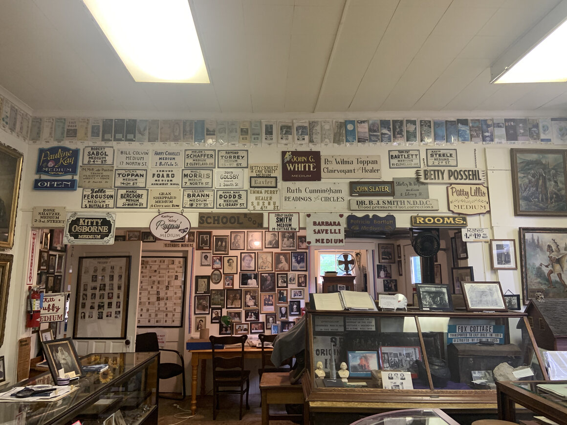 The Lily Dale Museum has collected signs of the many mediums who have practiced there. 
