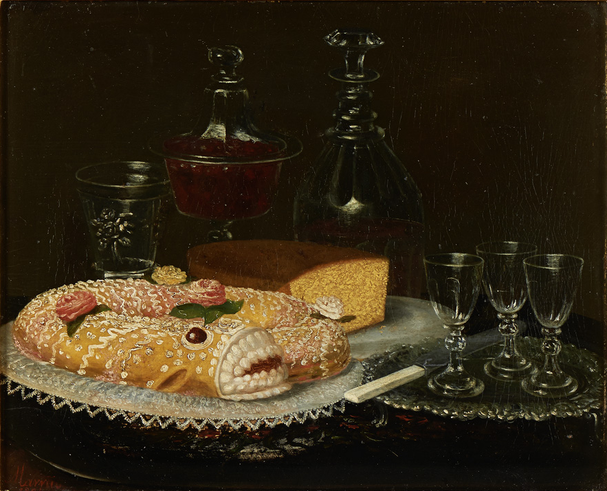An 1884 painting depicts lampreia de ovos. 