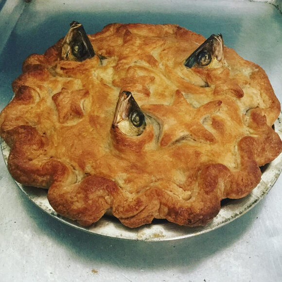 pie with fish heads