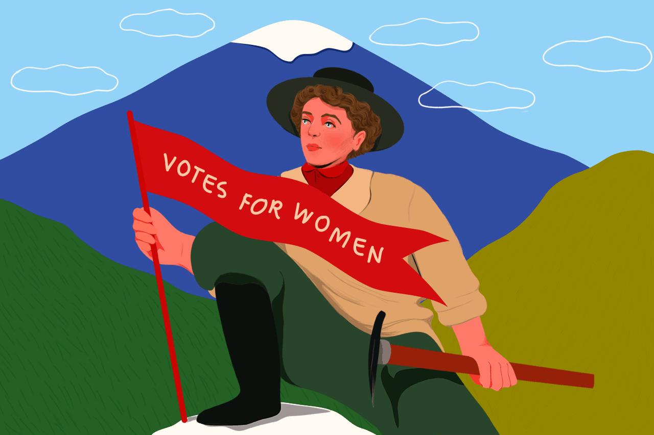 In 1911, at the age of 61, Annie Peck Smith climbed the 21,083-foot Coropuna volcano in Peru and planted a flag reading "Votes for Women" at the summit.