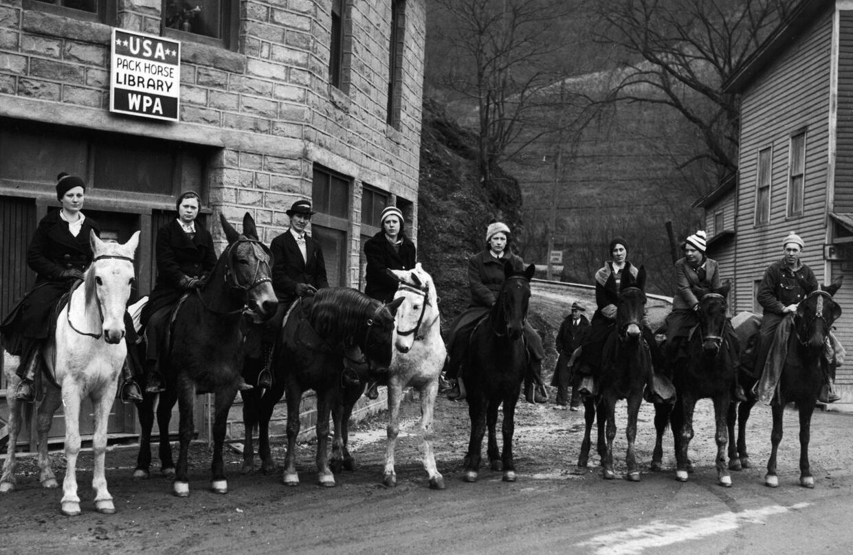 A group of "book women" on horseback in Hindman, Kentucky, 1940. 
