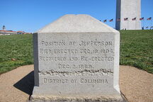 With Washington Monument in the background, looking East