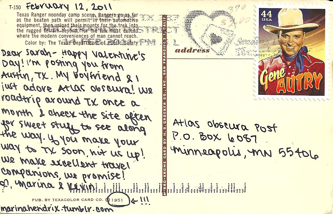 Texas Ranger  Postcard - Atlas Obscura Post - Sarah Brumble